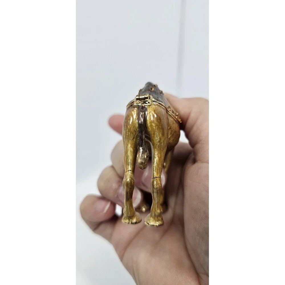 RUCINNI Camel‎ Jeweled Trinket Box Swarovski Crystal Hinged Minor Damage